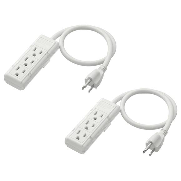 LOT OF 2 IKEA KOPPLA 3 Outlet Power Strip Grounded/white 19 ¾" 000.864.28 - Picture 1 of 1